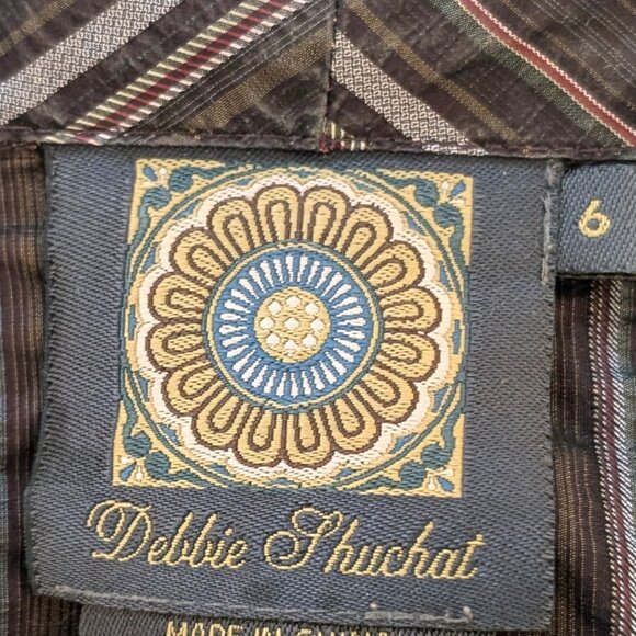 Debbie Shuchat Women's Autumn Toned Striped Blouse in Size 6 - Picture 7 of 7